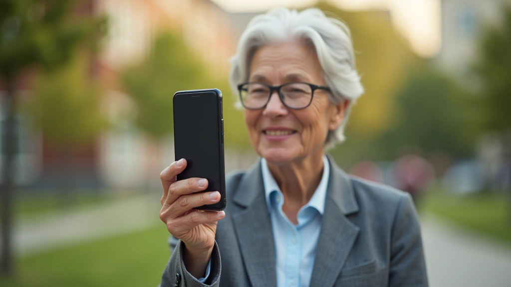 Person's hands holding smartphone taking a photo outdoors, with natural scenery in the background