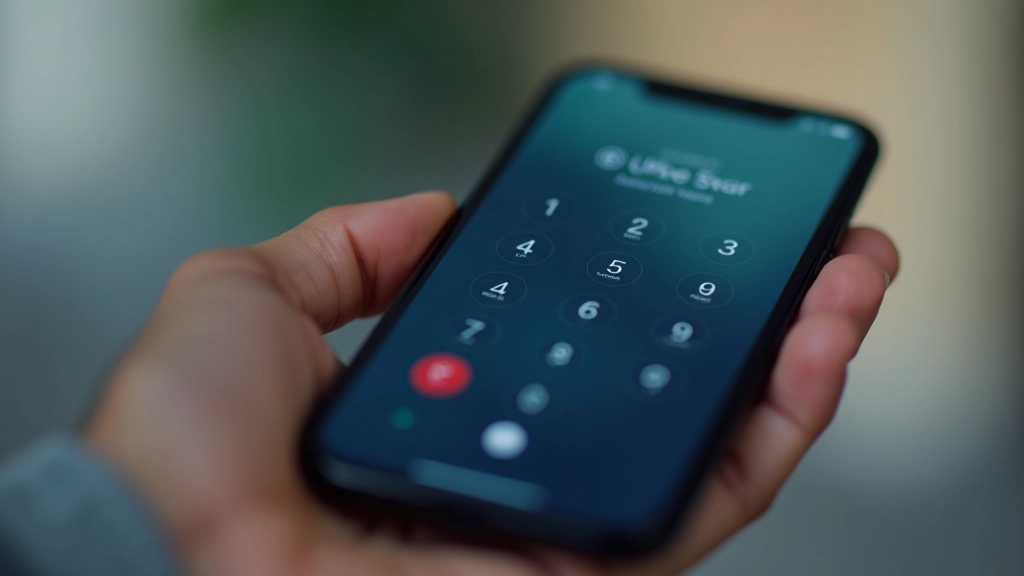 Close-up of a smartphone screen showing the PIN entry interface with numbered keypad and security indicator